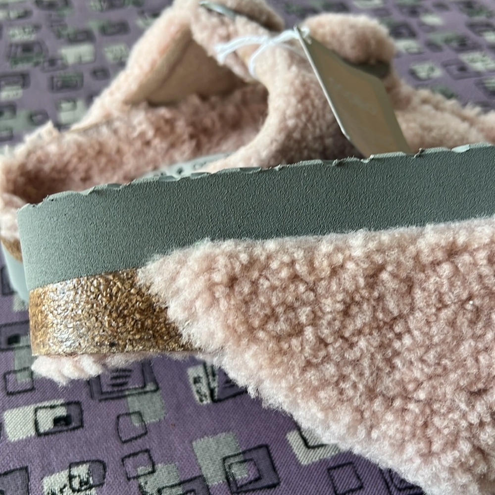 Birkenstock Papillio Arizona Big Buckle Teddy Shearling Sandal Size 38 - Picture 3 of 4